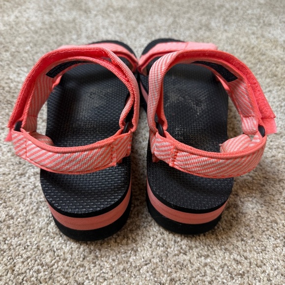 TEVA platform Universal sandals coral Candy stripe pattern size 9 - Picture 6 of 8